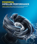 Premium Engine Water Pump Replaces Aw4126 for Ford Focus displaying superior impeller design with water splashes, highlighting efficiency.