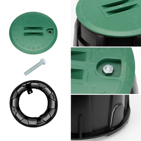 Two Pack 10 Inch Round Valve Box Cover Lids For Outdoor Sprinkler System Irrigation Control Water Line, Durable Polypropylene Construction