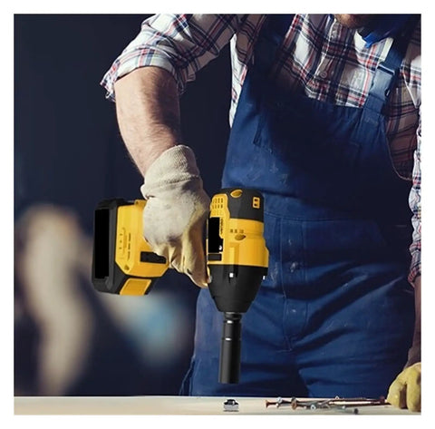Super Powerful Cordless Impact Wrench With Brushless Motor And Heavy Duty High Torque Design, handheld use in woodworking.