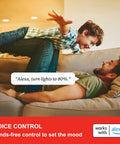 Father and son using Alexa for lighting with Smart Recessed LED Can Lights 5/6 Inch Retrofit Kit Plug And Play 940 Lumen