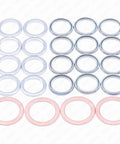 Transfer And Differential Service Gasket Kit For Toyota And Lexus Rigs Including 4Runner Land Cruiser Tundra Tacoma FJ Cruiser Highlander RAV4 Sequoia Sienna 24 Piece Kit With Crushable Oil Drain Plug Gaskets Pro Grade Quality displayed on a white background.