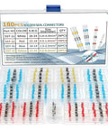 Complete 180 Piece Butt Wire Connector Terminal Kit With Heat Shrink Solder Seal Sleeves For Ultimate Wire Cable Splicing Needs In Automotive And Marine Applications. 180pcs solder seal connectors in assorted sizes