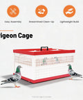 Racing Pigeon Carrier Box Folding Pigeon Training Cage 23.62 Inch Ventilated Plastic Carrier Holds About 14 Birds with 2 Top Lids