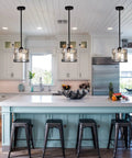 Blue Tiffany Pendant Light Dope 8 Inch Wide Adjustable Hanging Ceiling Lamp With 10 Inch Tubes Over Kitchen Island