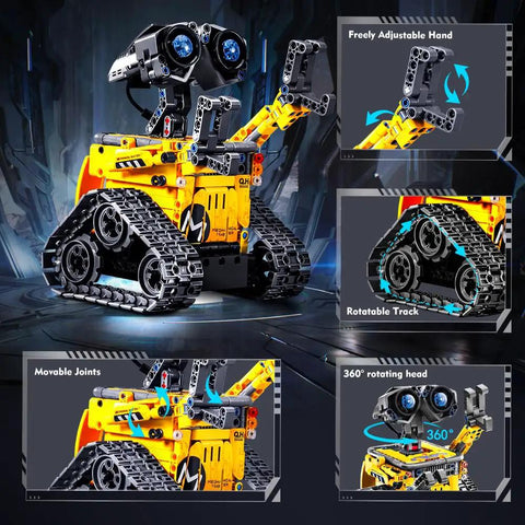 Epic 5 In 1 Robot Building Kit For Kids With 520 Pieces showing detailed features of wall robot model with adjustable parts