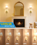Set Of Two Battery Powered Wall Sconces Featuring Rechargeable E26 Led Bulbs Sleek Modern Frame No Wire Hassle Straight Forward Install To Amp Up Your Hallway Game Changing Lighting Upgrade with adjustable brightness settings