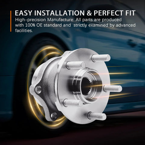 Front And Rear Wheel Bearing Hub Assembly 4 Piece Set For 2010 2014 Subaru Outback And Legacy 5 Lug With ABS Encoder 4 Bolt