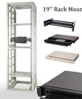 Universal 2U 19 Inch Rack Mount Kit For DIN Rail Devices shown with adjustable rail and installed in server rack.