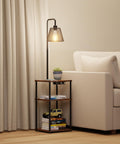 Floor Lamp With Built In Side Table And USB Port And Outlet 2 Pack Modern Bedside Nightstand End Table With Floor Light