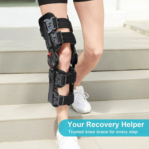 Hinged Knee Brace For ACL MCL PCL And Arthritis Post Op Support With Comfort First Design Soft Breathable Lining on leg