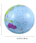 12 Inch Inflatable Globe Ball For Kids Learning Education A Fun Classroom Geography Teaching Toy With Labeled Continents Countries Rivers Oceans Perfect For Beach Pool Party Favors And Classroom Activities PVC with focus on Australia and Pacific Ocean