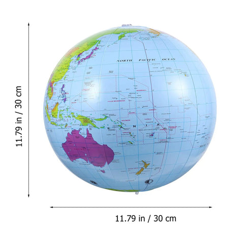 12 Inch Inflatable Globe Ball For Kids Learning Education A Fun Classroom Geography Teaching Toy With Labeled Continents Countries Rivers Oceans Perfect For Beach Pool Party Favors And Classroom Activities PVC with focus on Australia and Pacific Ocean