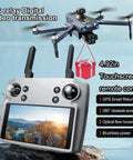 Beefy Payload Drone With 0.66 Lb Capacity, GPS Positioning, showcasing 4.92 inch touchscreen remote and dual 2.7K cameras.