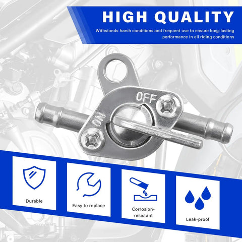 Set Of Two Premium Inline Fuel Shut Off Valve One Quarter Inch Thread Gas Petcock Switch For Dirt Bike Scooter Atv shiny metal design