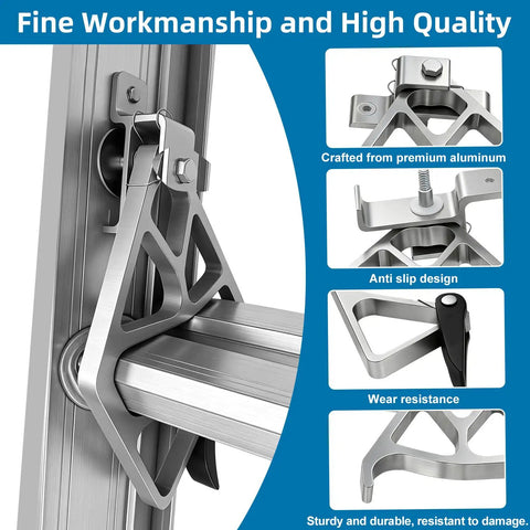 Aluminum Extension Ladder Lock Kit Fits 24 Ft 28 Ft 32 Ft Rung Ladders 250 Lb Capacity D1200 D1300 Series, aluminum lock close-up