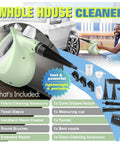 Hella Badass Handheld Steam Cleaner With 3 Bar High Pressure And 11 Piece Chemical Free Kit for various cleaning accessories.