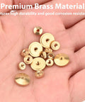 Brass Clock Hand Nuts Set, 15 Pieces, Three Sizes 5mm 6mm 10mm OD in hand, Replacement Hardware for Grandfather Clocks