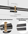 Sleek Aluminum Black And Gold LED Vanity Lights For Bathroom 24 Inch Wall Mount Fixtures Over Mirror With White Light 5500K