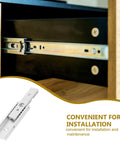 Smooth Drawer Slide Rails For Cabinets And Dressers, Stainless Steel And Light Duty Aluminum 60mm, shown installed in drawer