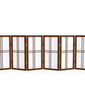 Grab-And-Go Walnut 2 Ft Desktop Double Cross Shoji Screen, 6-Panel Privacy Divider With Rice Paper, Lightweight Scandinavian Spruce Frame