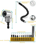 105 Degree Right Angle Drill Adapter For Tight Spaces Flexible Extension Bit Kit For Impact Drivers And Magnetic Screwdriver Sockets