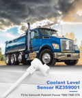 Coolant Level Sensor for Kenworth Peterbilt Paccar T680 T880 Rigs Fits 579 Replacement 577.59511 Durable Plastic Plug And Play Monitors Coolant Level And Detects Issues In Real Time on blue dump truck