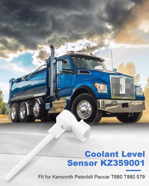 Coolant Level Sensor for Kenworth Peterbilt Paccar T680 T880 Rigs Fits 579 Replacement 577.59511 Durable Plastic Plug And Play Monitors Coolant Level And Detects Issues In Real Time on blue dump truck