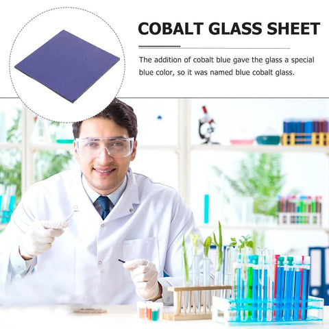 Blue Cobalt Glass Sheet for Labs and Industrial Use Portable Lab Glassware for Flame Color Reactions and Filtering Protective Glass Tool for Experiments and Cement Plant Testing, blue sheet