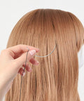 Using Hair Wig Making Kit With 20 Pcs Curved C J Shape Needles And Black Polyester Thread Portable Sewing Set For Hand Sewing Hair Extensions