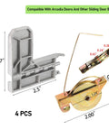 4 Set Sliding Screen Door Roller Replacement Kit with corner inserts and 1.25-inch steel bearings for Arcadia doors