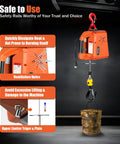Cool 110V 1500W Portable Electric Hoist Winch with ventilation and upper limiter features for safe lifting tasks.