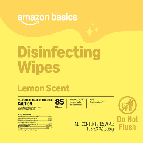Disinfecting Wipes Lemon Scent And Fresh Scent 255 Count Multi Surface Clean Up Wipes Lemon labeled pack