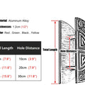 Diagram of Red Double Sided Entry Door Pull Handle For Glass And Wooden Doors, 40 cm length, hole distance, aluminum alloy.