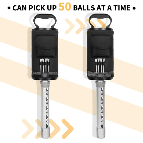 Golf Ball Shag Bag With Detachable Aluminum Tube, High Capacity Ball Retriever Holds Up To 50 Balls, Portable Range Shagger
