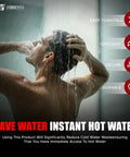 Man enjoying a hot shower demonstrating the benefits of Tough As Nails Copper Sensor Valve With Rustproof Coating Fits Premier 500800 500805 Instant Hot Water Recirculation Pump Setup Zero Drip Home And Light Commercial Grade Workhorse.