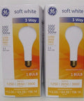 3 Way Mogul Base Incandescent Bulbs 100 200 300 Watt PS25 Soft White, High Brightness 3900 Lumen Output, 2 Pack in boxes