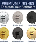 HammerHead Showers solid metal single-handle trim kit with rough-in valve; six finishes shown.