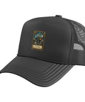 Cool Black Machinist Hat With Adjustable Vise Gauge Square Set Design Perfect For CNC Guys, Tool Lovers And Trucker Fans Who Want A Stylish One Size Fits All Mesh Back Cap To Rock At Work Or Chill, featuring a structured front and mesh back.