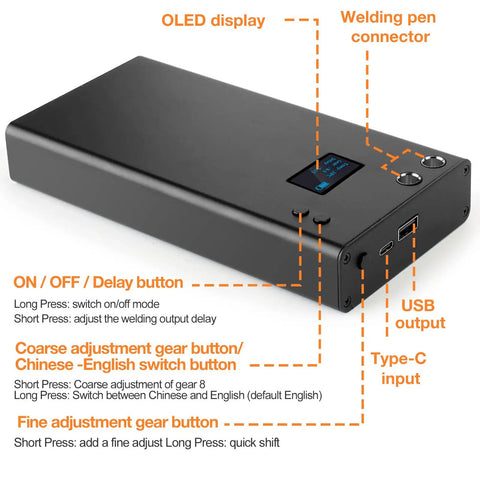 Portable Mini Spot Welder With LCD Screen 11000mAh Battery 80 Adjustable Power Settings 0.1 Increments Includes Spot Welding Pen 5M Nickel Strip And USB Charging Cable For DIY Projects