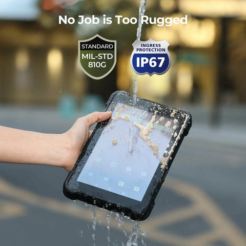 Rugged Barcode Tablet With Zebra SE4710 Scanner, Android 14, 8GB RAM 128GB Storage, 700 Nit Brightness, IP67 Tough Industrial Tablet