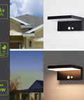 Outdoor view of 2 Pack Solar Motion Sensor Outdoor Lights With 600 Lumen Brightness 3 Modes IP44 Waterproof Aluminum Wall Lights