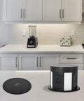 Automatic Pop Up Outlet For Countertops With Recessed Power Strip 4 AC Outlets 2 USB A 2 USB C And Wireless Charging Station