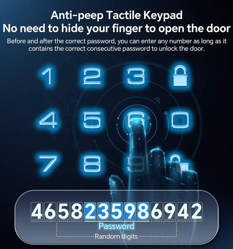 Keyless Entry Keypad Deadbolt With Handle Set, Smart Lock, Auto Lock And One Touch Lock, 100 Codes displayed with anti-peep feature