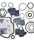 TH400 Transmission Rebuild Kit Master Stage 1 With Red Clutches And Premium Steels For 65 Up Automatics Built To Handle Big Power And Deliver Smooth Shifts And Lasting Daily Drivability Upgrade, gasket and seal set laid out