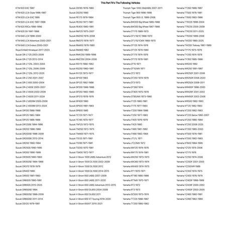 Compatibility list for Honda CRF250F 2019 2022 Big Bar Clamp Kit Universal Conversion For Seven Eighths To One And One Eighth Inch Handlebars
