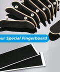 Multiple fingerboards with 30 Sheets Fingerboard Foam Grip Tape 38mm By 110mm Soft Black Non Slip Grip For Tricks And Grinds.