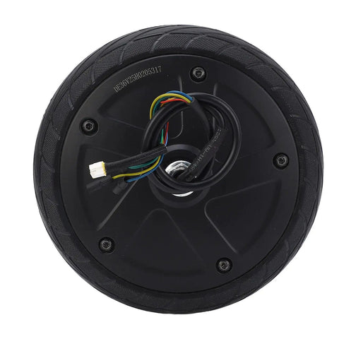 350W Front Wheel Drive Hub Motor Wheel For ES1 ES2 ES3 ES4 Electric Scooters, energy efficient, top view of motor with wiring visible