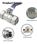 Rock Solid Heavy Duty Brass Ball Valve With Double Three Quarter Inch O Ring Sealed Shut Off Fittings for MaxLine RapidAir M7500 M7580 Compressed Air Line System product details
