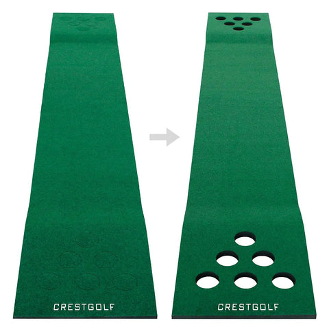 Putting Mat Golf Set With Two Adjustable Putters Six Golf Balls Twelve Hole Covers For Indoor And Outdoor Short Game