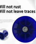 Top view of Tough As Nails 3 Inch Blue Polyurethane Boat Trailer Bow Bell Roller Kit, showcasing durable design and fastening bolt.